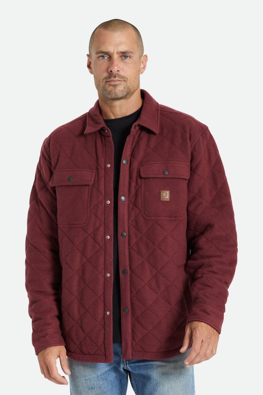 Brixton Cass Gewatteerd Fleece Jassen Heren Rood | 412806CJF