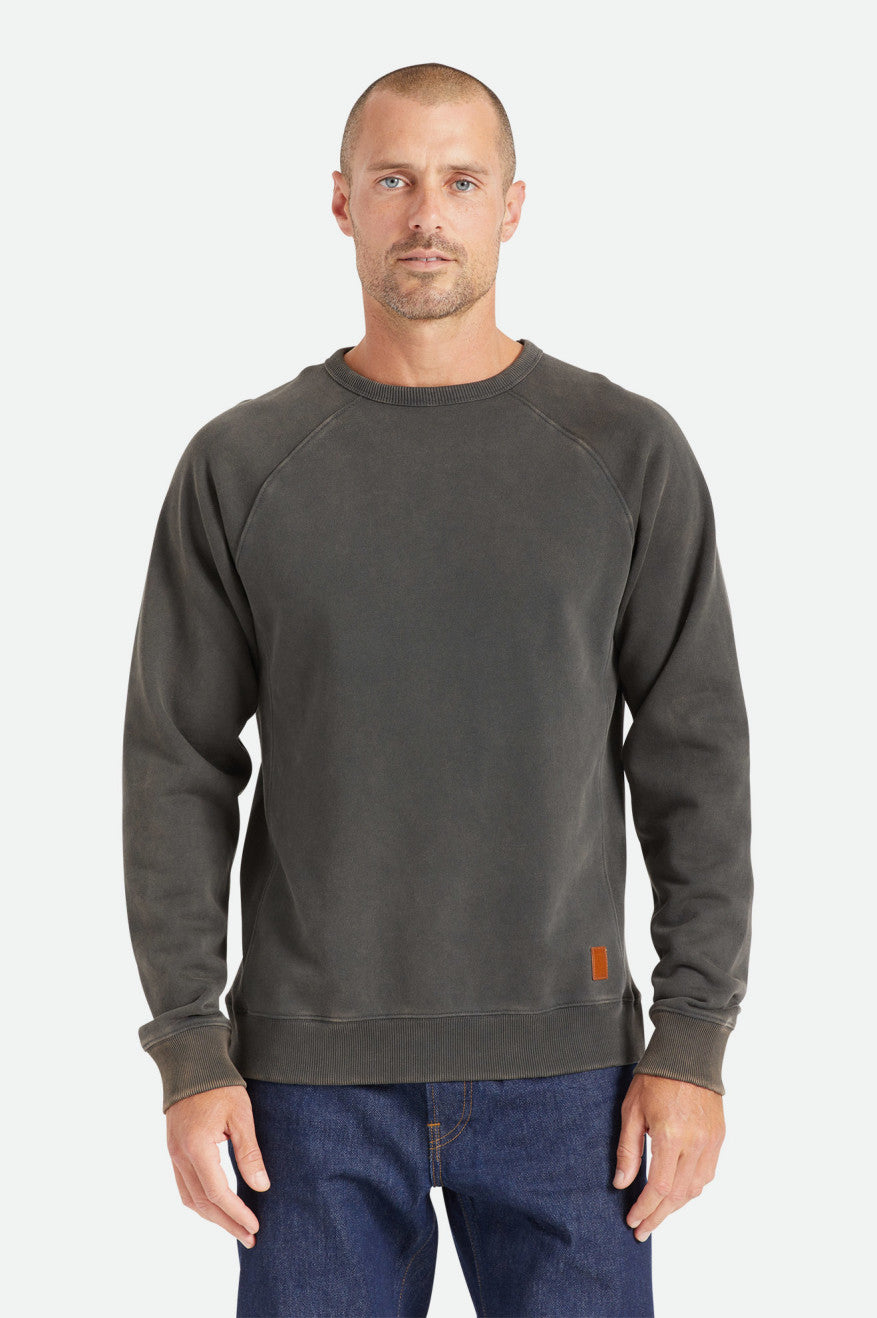 Brixton Cooper Reserve Raglan Crew Hoodie Heren Zwart | 418760JVM