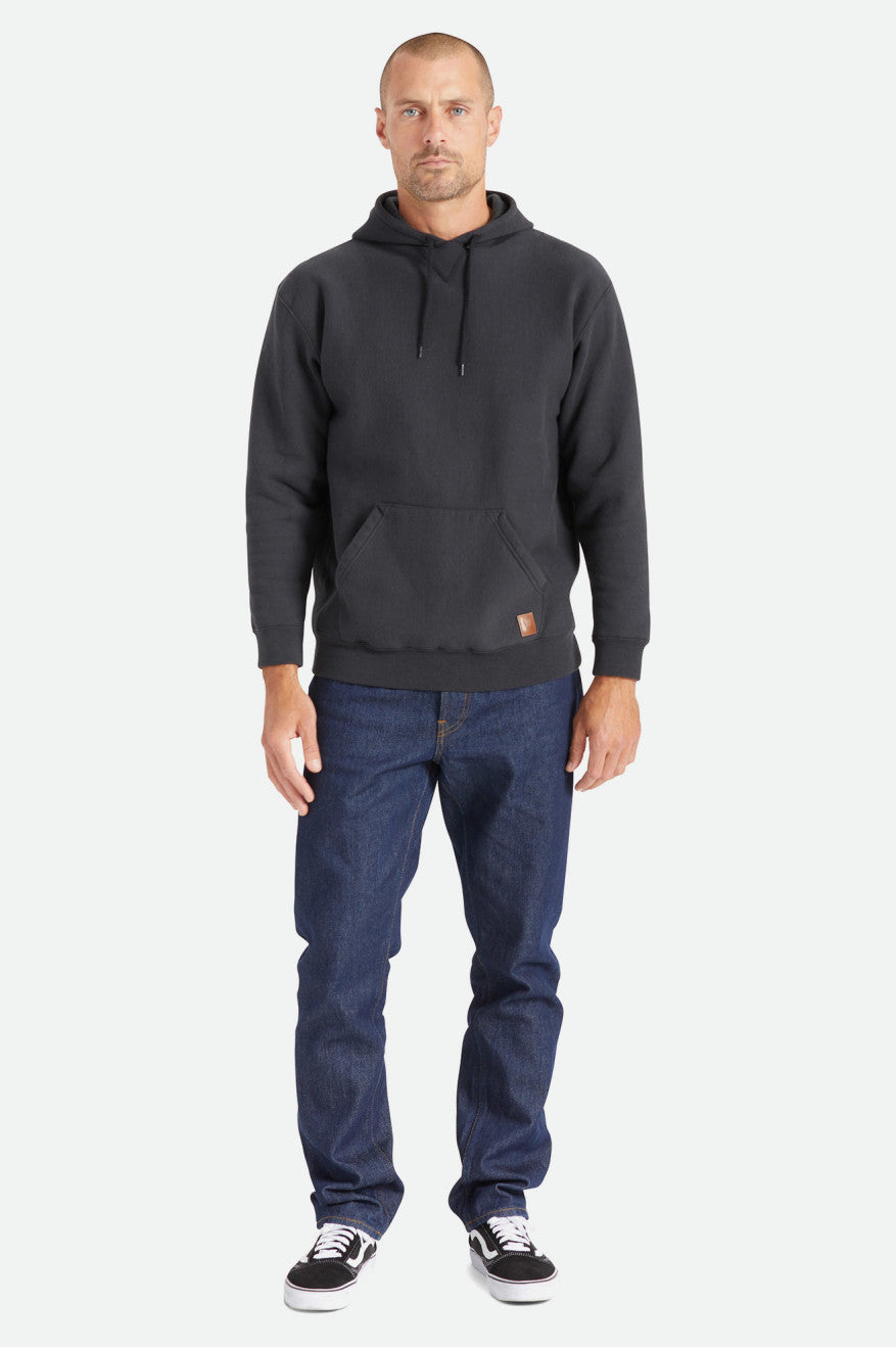 Brixton Cooper Reserve Raglan Hoodie Heren Zwart | 976831FMJ