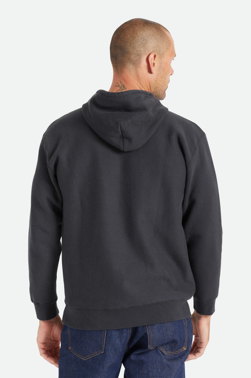 Brixton Cooper Reserve Raglan Hoodie Heren Zwart | 976831FMJ