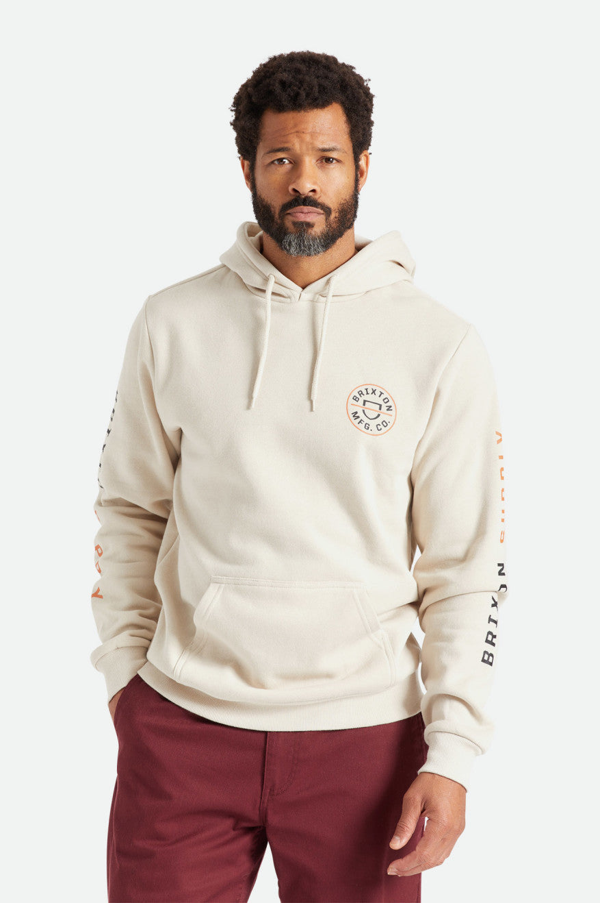 Brixton Crest Hoodie Heren Beige Oranje Zwart | 267481GUP