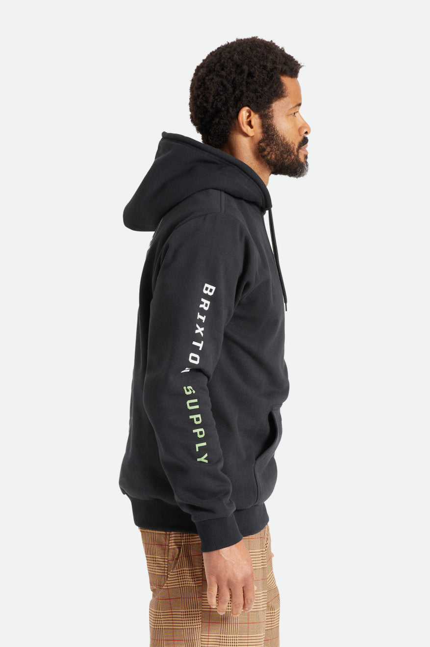 Brixton Crest Hoodie Heren Zwart Groen Wit | 491570XVU