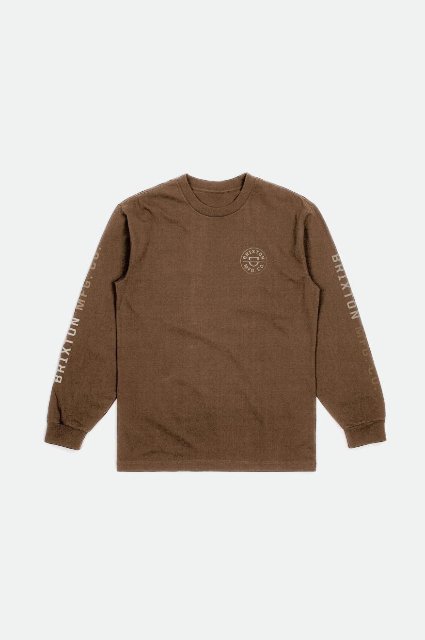 Brixton Crest L/S Standard Topjes Heren Beige | 491672RUY