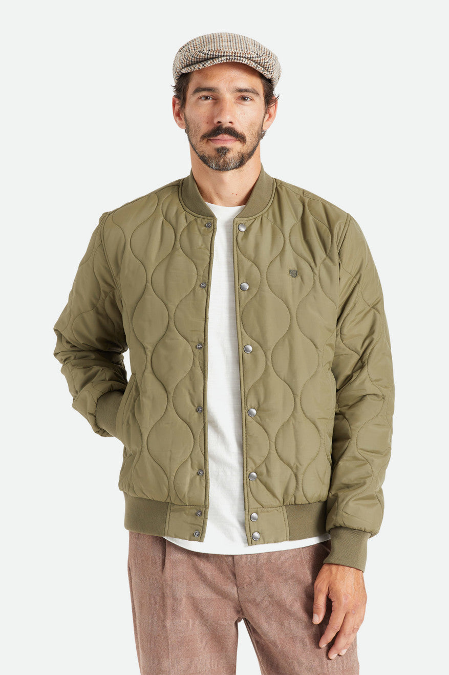 Brixton Dillinger Gewatteerd Bomber Jassen Heren Olijfgroen | 086715OPM