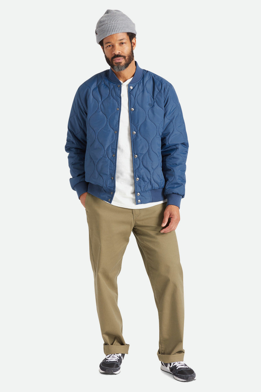 Brixton Dillinger Gewatteerd Bomber Jassen Heren Blauw | 497612UFD