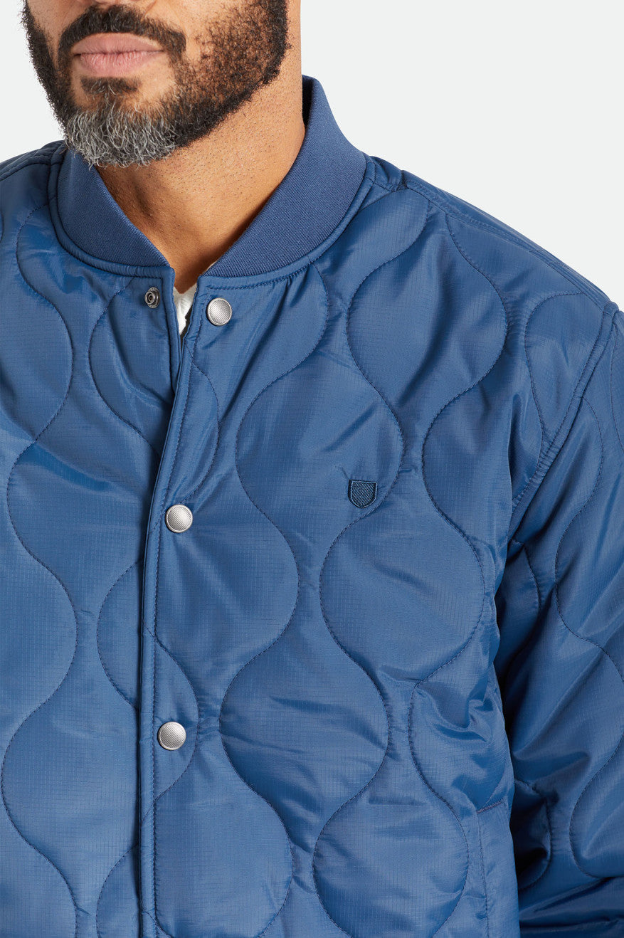 Brixton Dillinger Gewatteerd Bomber Jassen Heren Blauw | 497612UFD