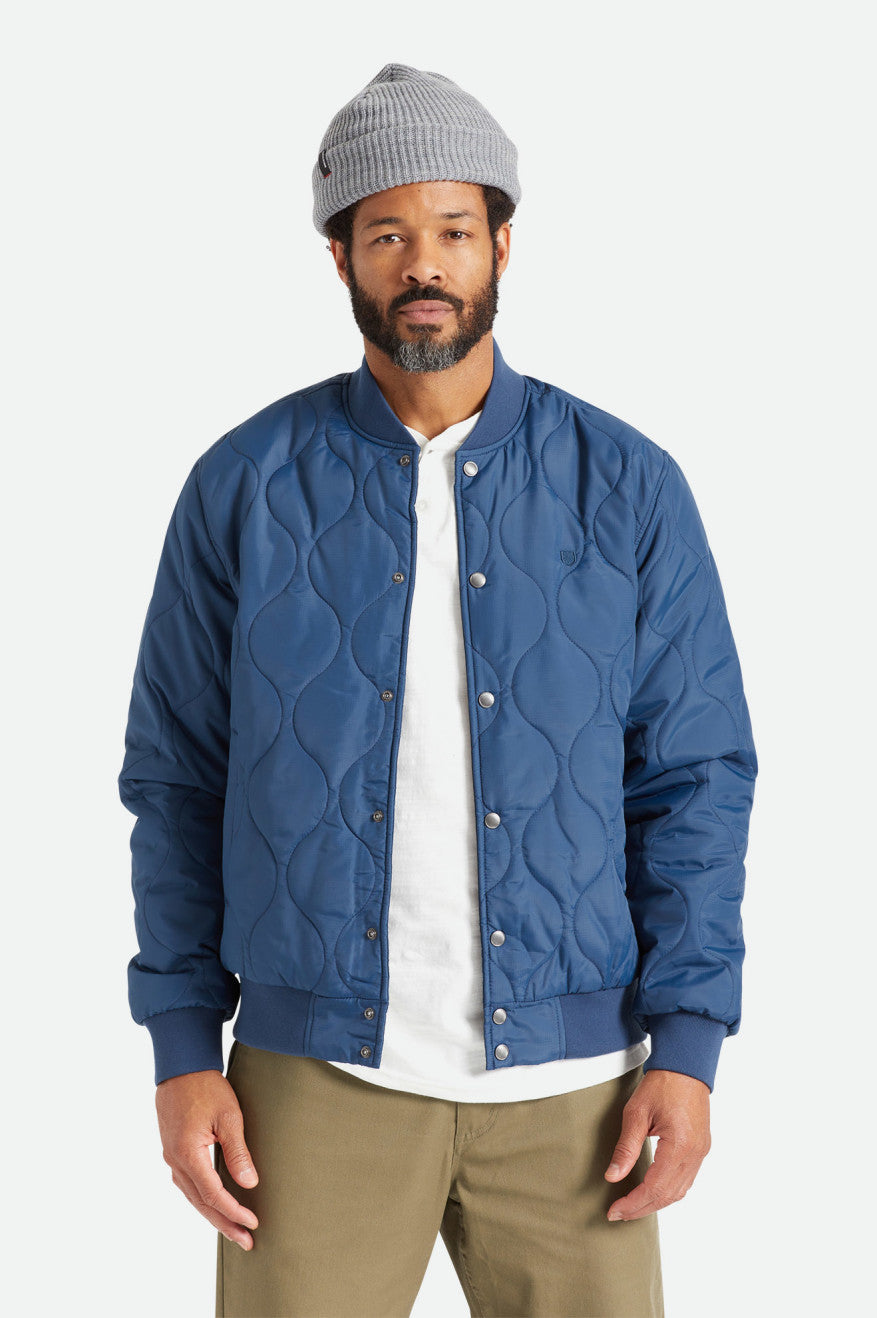 Brixton Dillinger Gewatteerd Bomber Jassen Heren Blauw | 497612UFD