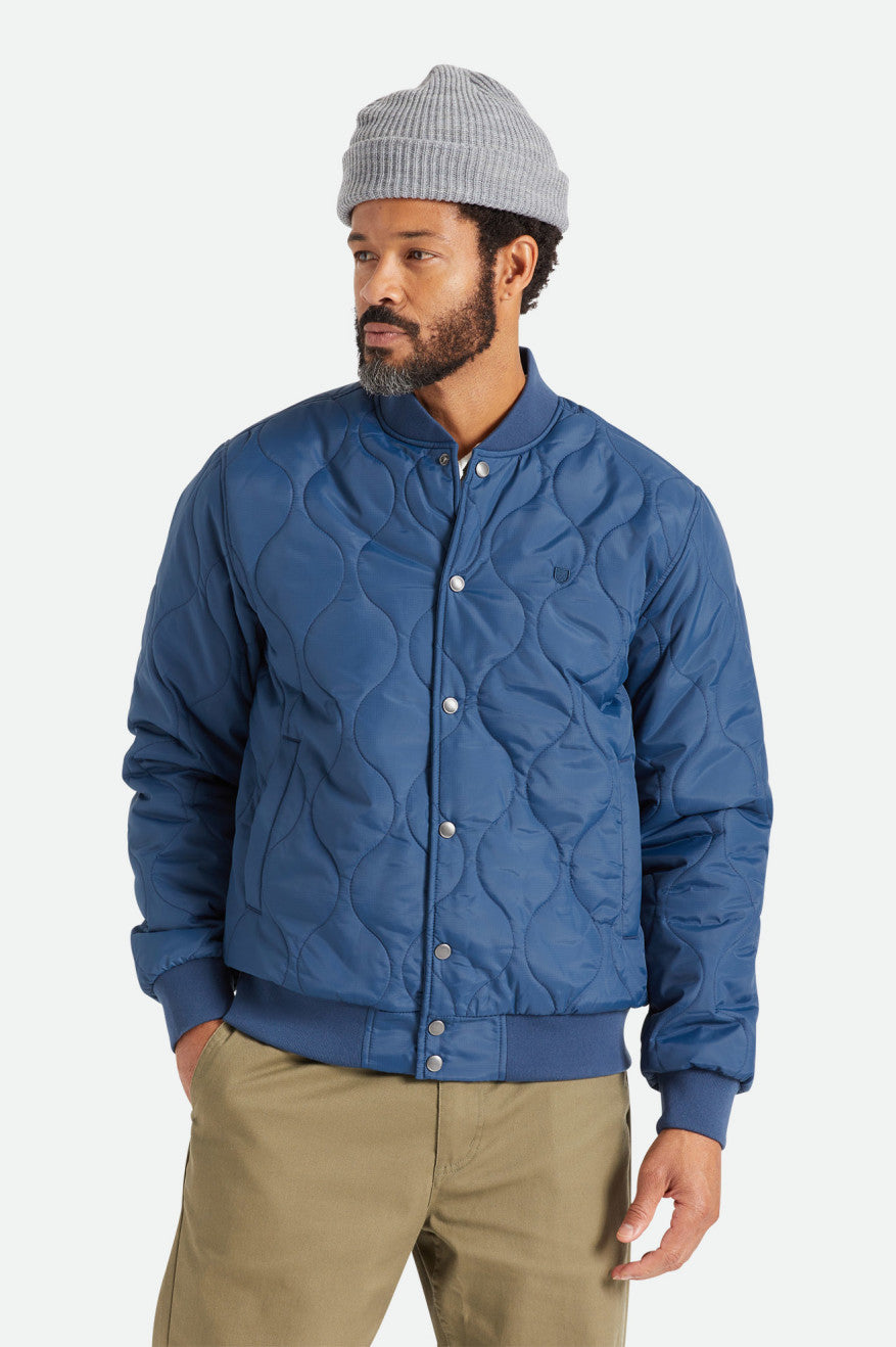 Brixton Dillinger Gewatteerd Bomber Jassen Heren Blauw | 497612UFD