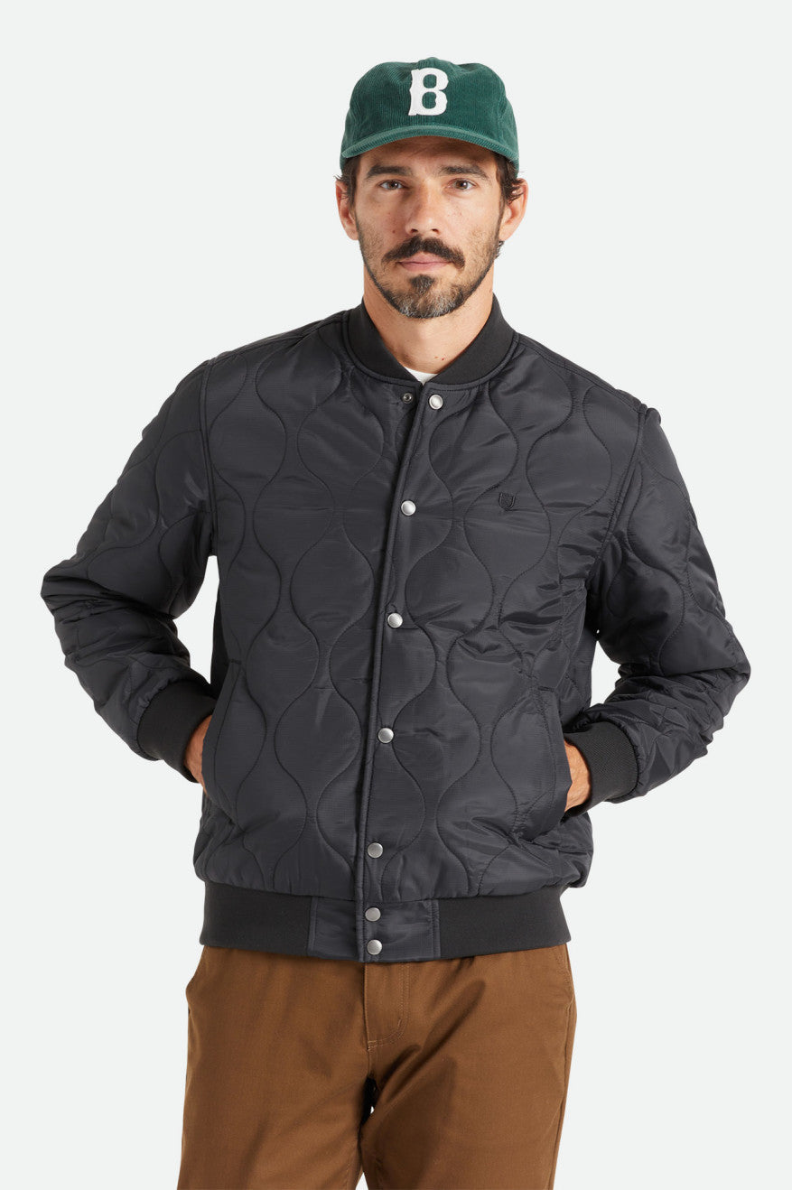 Brixton Dillinger Gewatteerd Bomber Jassen Heren Zwart | 619704JOP