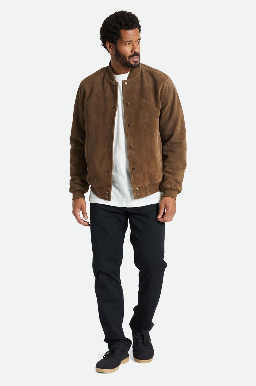 Brixton Dillinger Reserve Suede Bomber Jassen Heren Bruin | 172380NOC