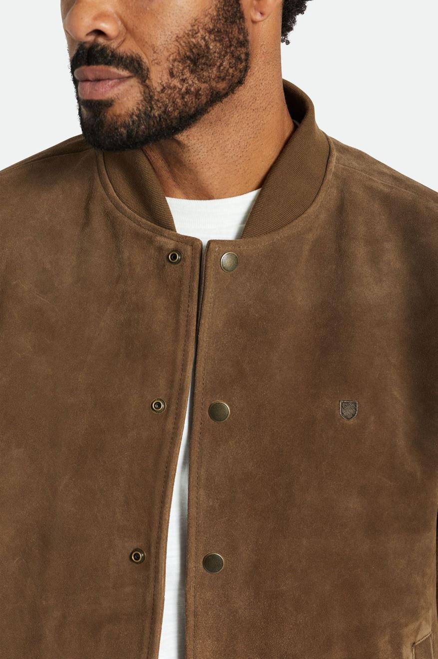 Brixton Dillinger Reserve Suede Bomber Jassen Heren Bruin | 172380NOC