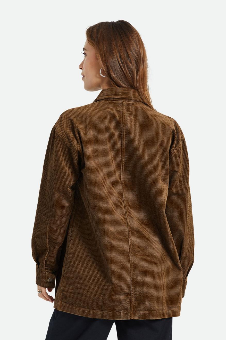 Brixton Dundee Corduroy Overshirt Topjes Dames Bruin | 615904IKN