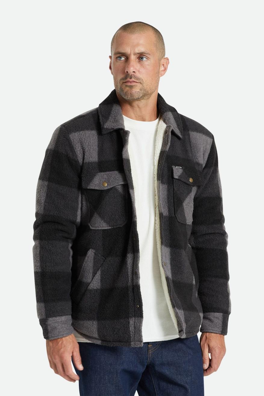 Brixton Durham Arctic Stretch Fleece Jassen Heren Zwart Grijs | 408362SYR