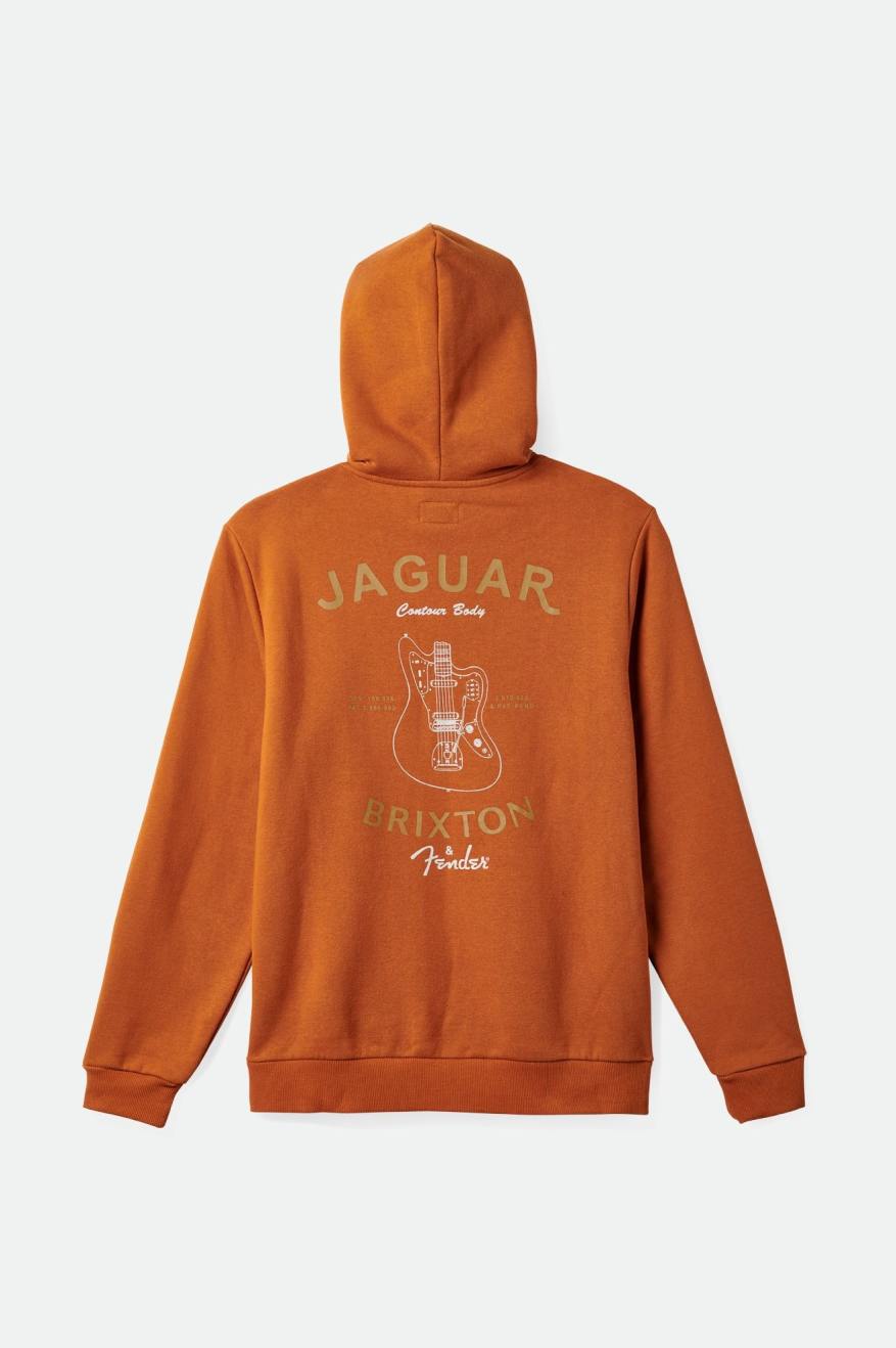 Brixton Fender Jaguar Claws Hoodie Heren Oranje | 514907IBH