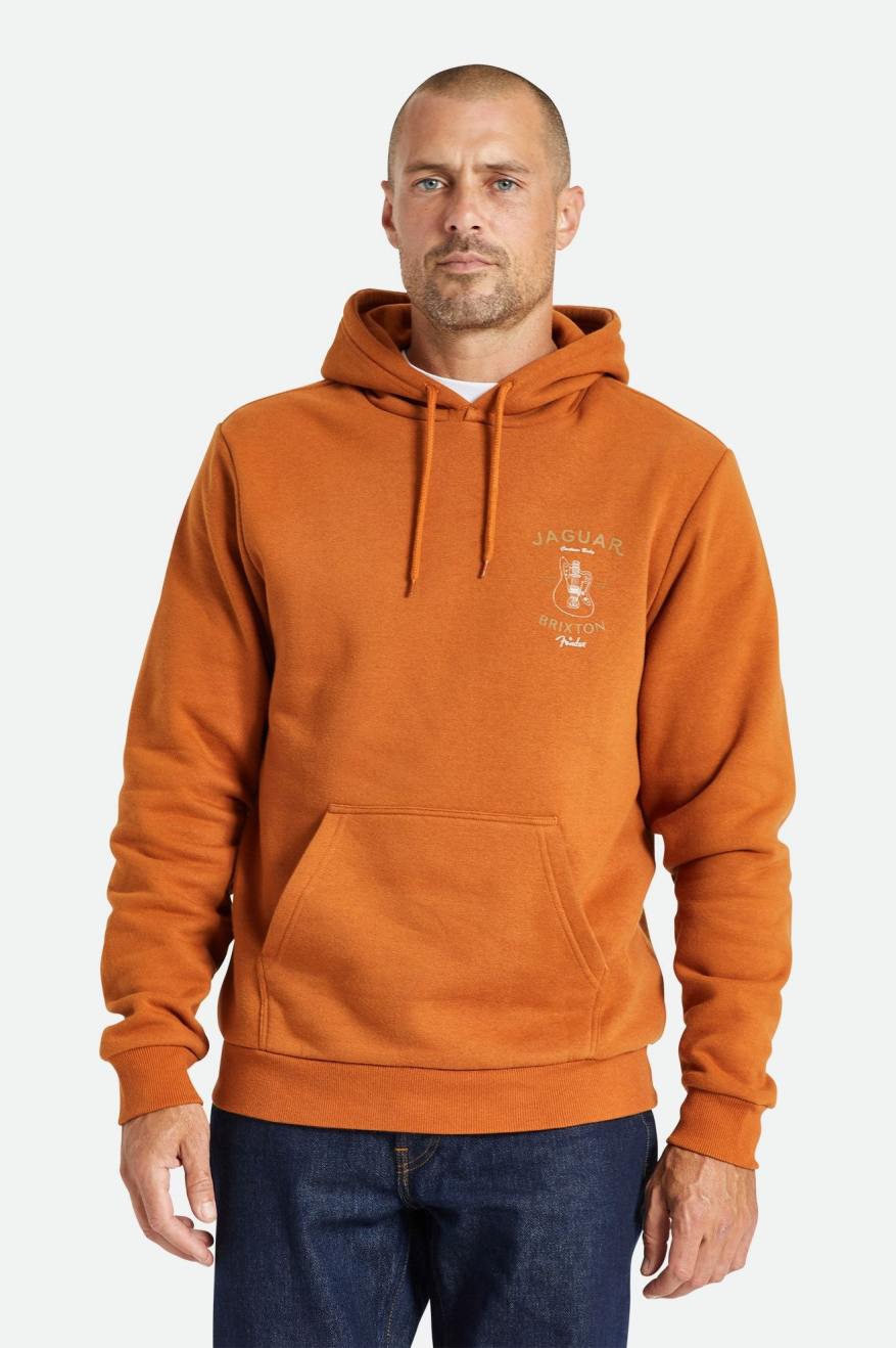 Brixton Fender Jaguar Claws Hoodie Heren Oranje | 514907IBH