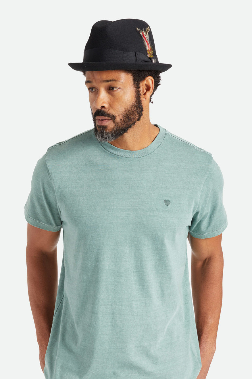 Brixton Gain Fedoras Heren Zwart | 927403HBX