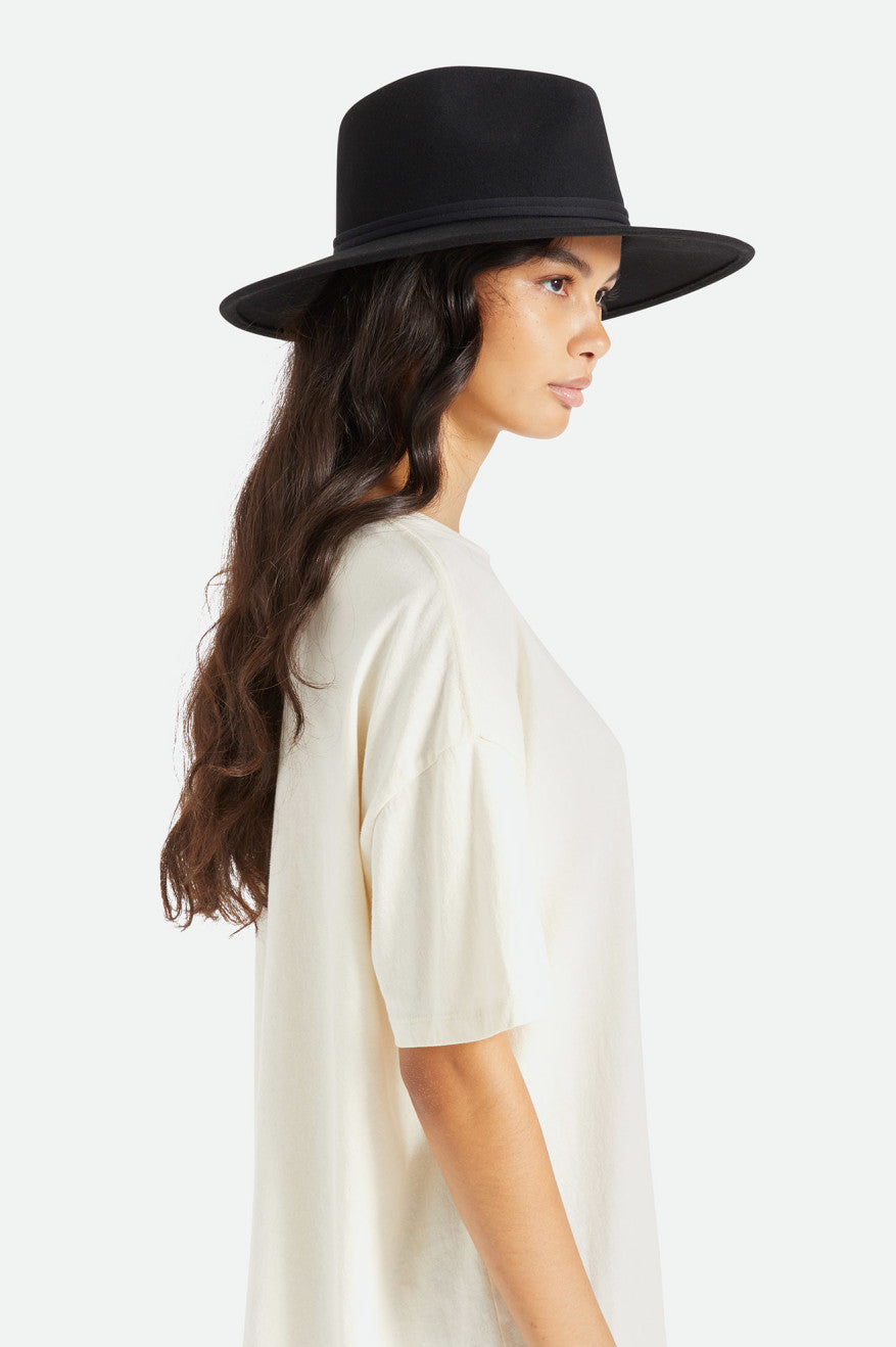 Brixton Joanna Felt Packable Hat Hoeden Dames Zwart | 568143FGX