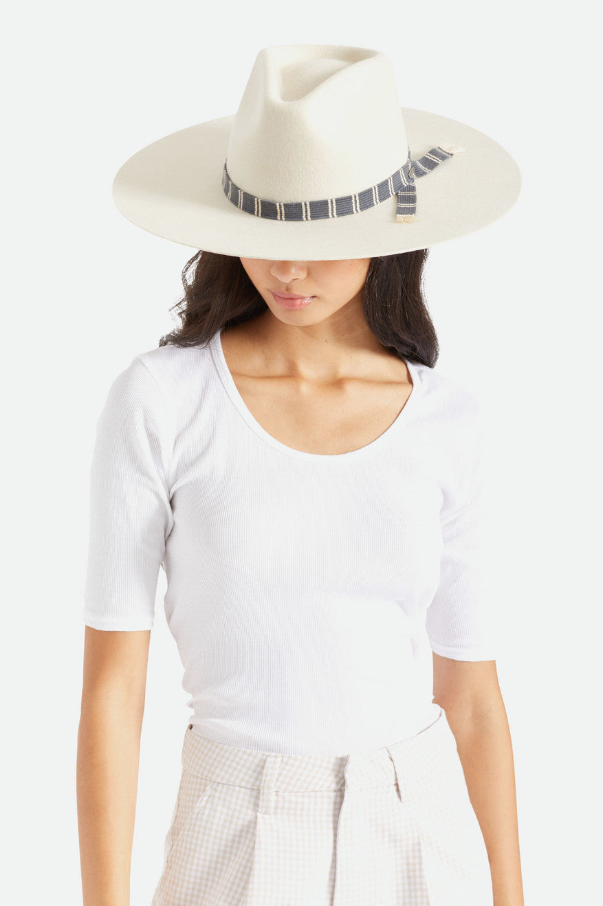 Brixton Leigh Felt Fedora Fedoras Dames Wit | 912374DUJ