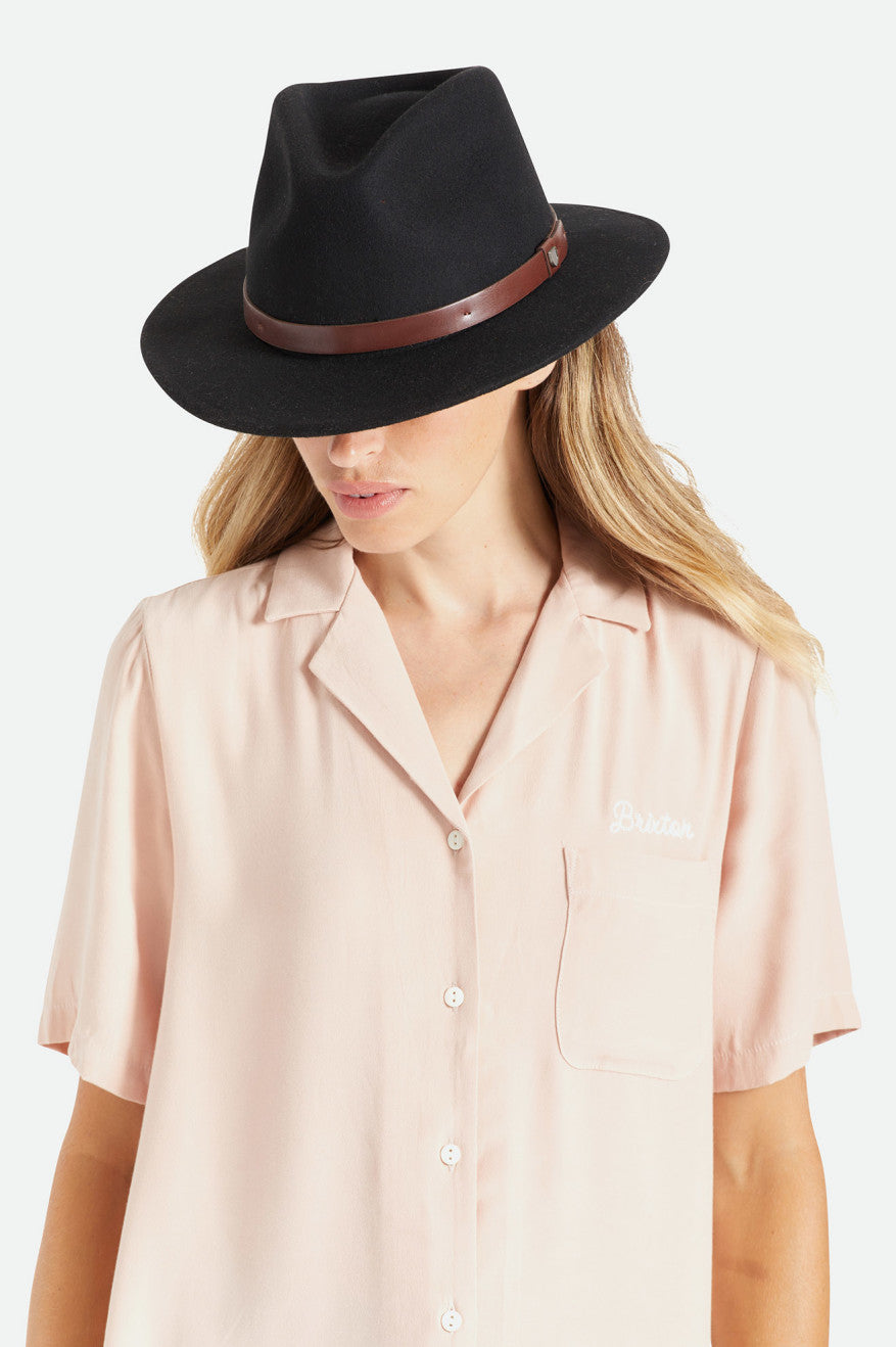 Brixton Messer Fedora Fedoras Dames Zwart | 214573GFX