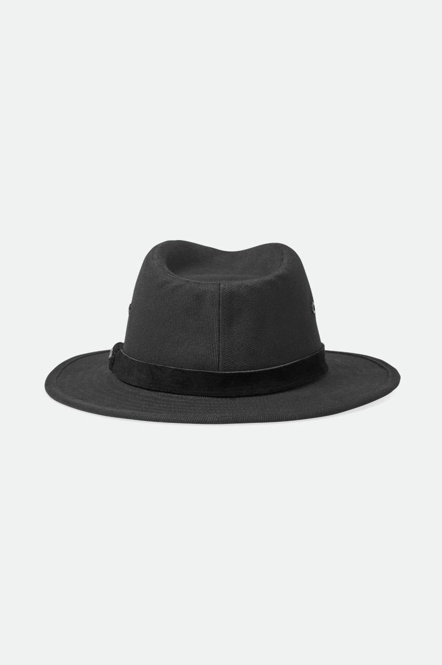 Brixton Messer Utility Adventure Fedora Fedoras Dames Zwart | 486075TLC