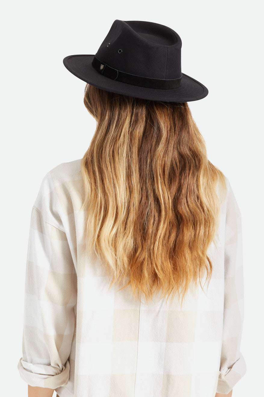 Brixton Messer Utility Adventure Fedora Fedoras Dames Zwart | 486075TLC