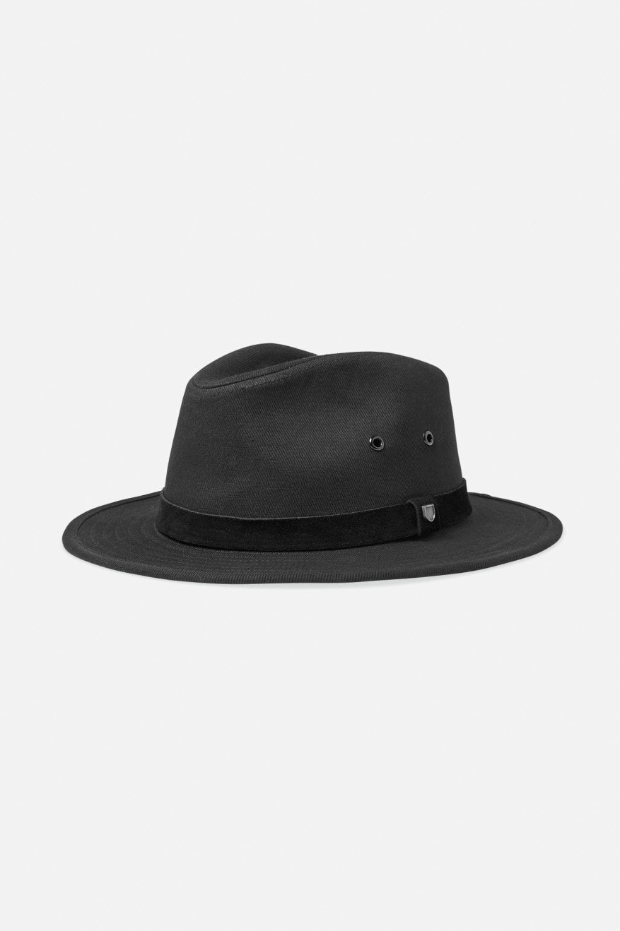 Brixton Messer Utility Adventure Fedora Fedoras Dames Zwart | 486075TLC