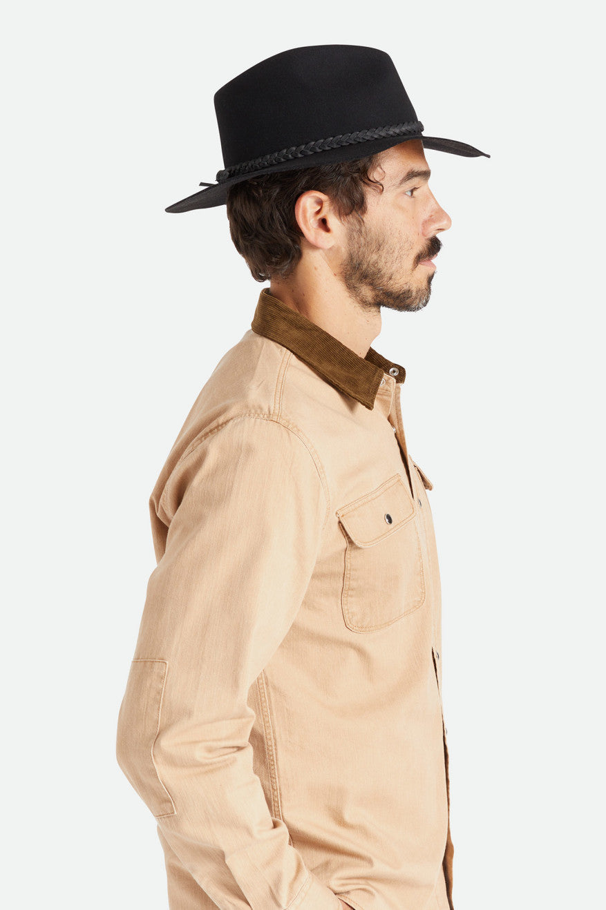 Brixton Messer Western Fedoras Heren Zwart | 921483RWN