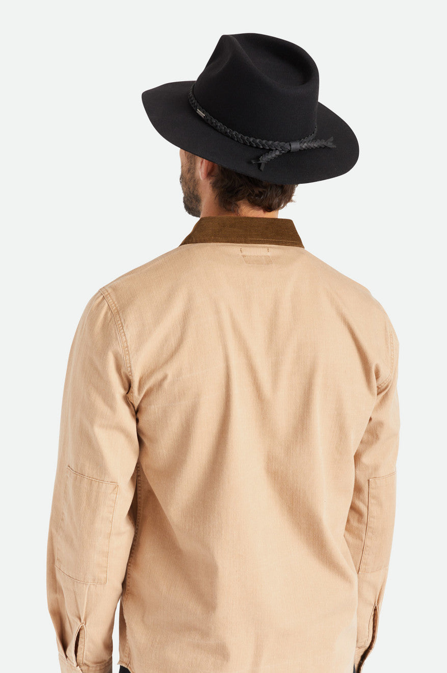 Brixton Messer Western Fedoras Heren Zwart | 921483RWN