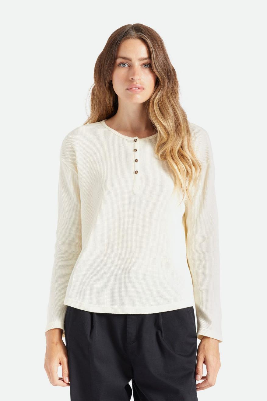 Brixton Monty L/S Henley Topjes Dames Wit | 208359VDM