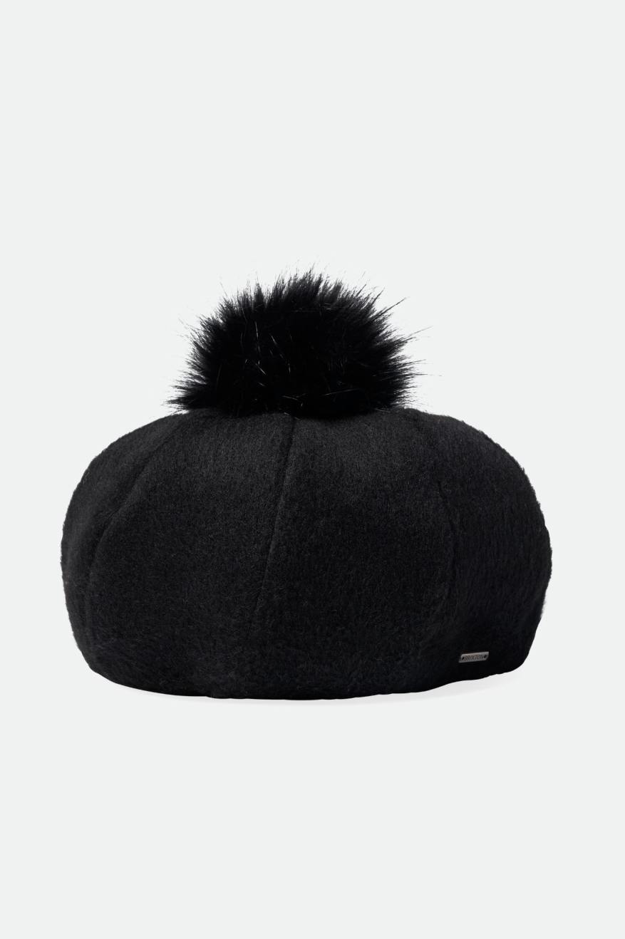 Brixton Natalie Oversized Pom Beret Hoeden Dames Zwart | 058231YWN