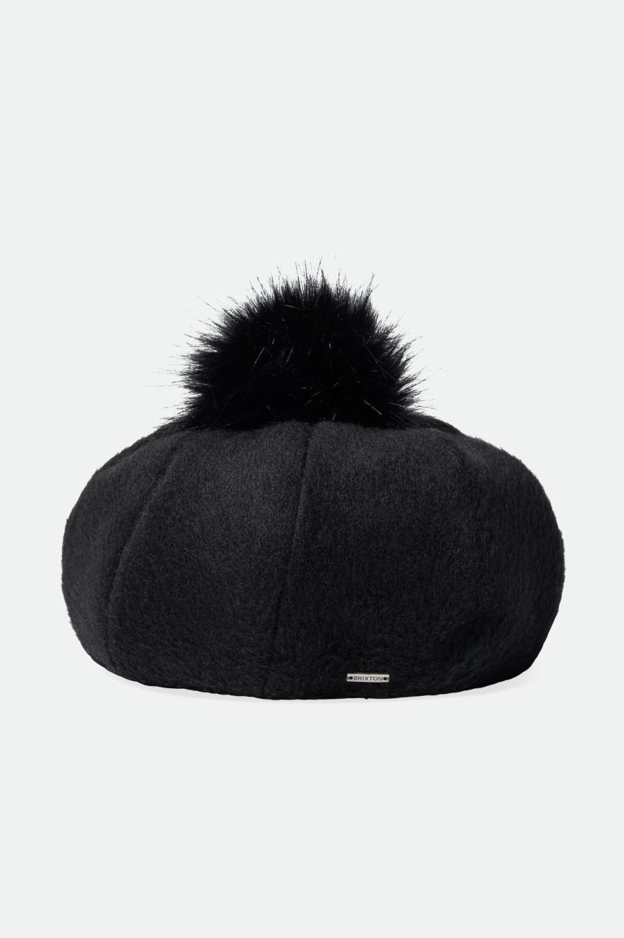 Brixton Natalie Oversized Pom Beret Hoeden Dames Zwart | 058231YWN