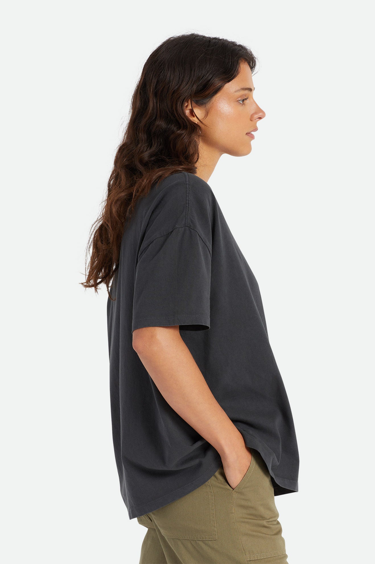 Brixton Oversized Boyfriend Tee Topjes Dames Zwart | 021836WSR