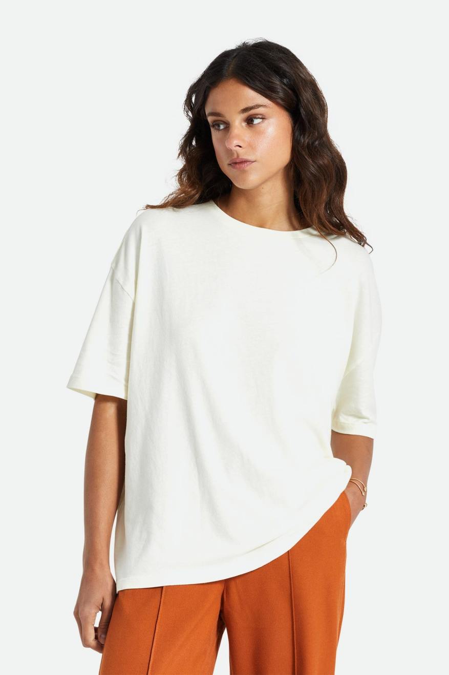 Brixton Oversized Boyfriend Tee Topjes Dames Wit | 540973TBA