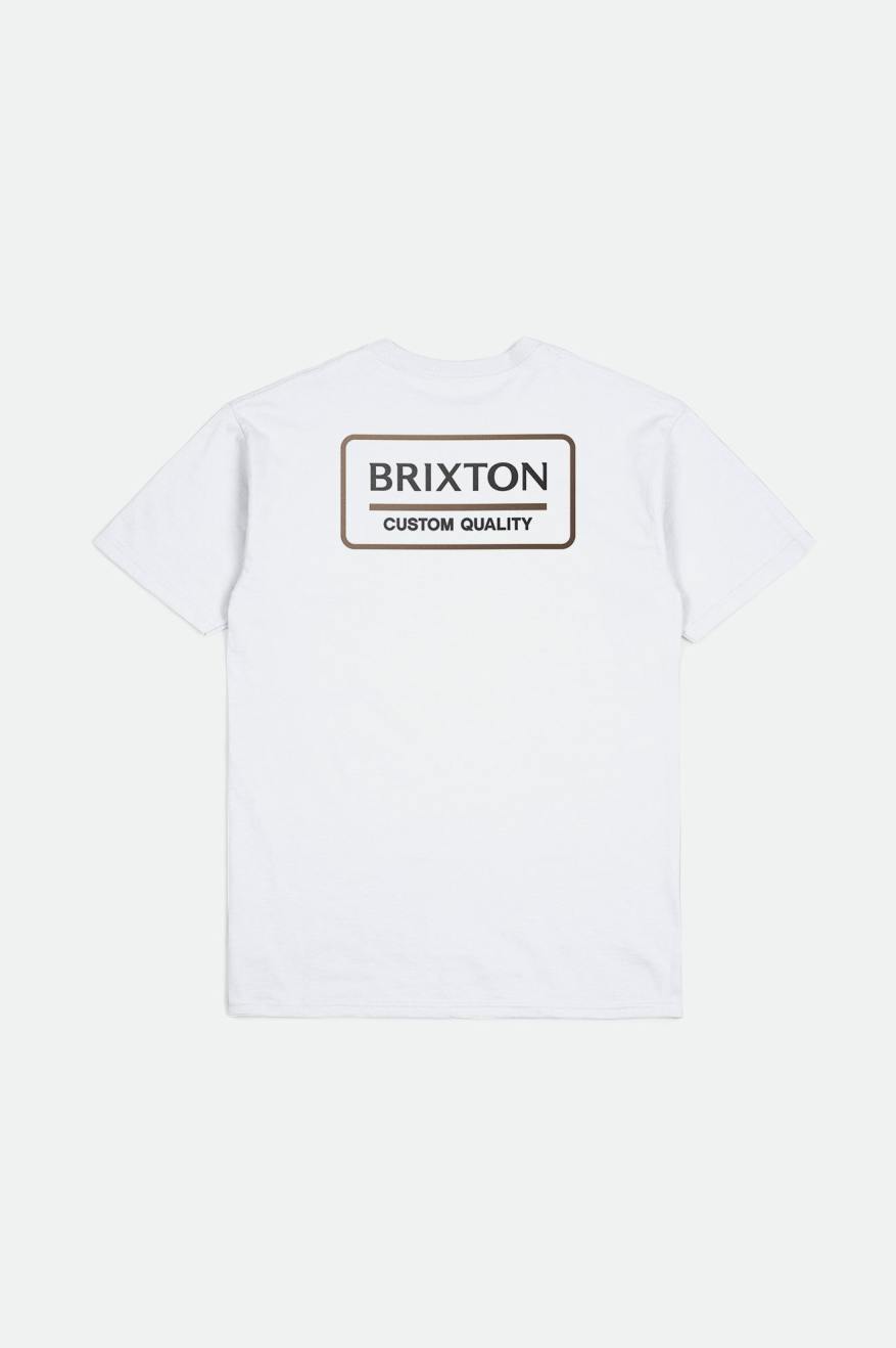 Brixton Palmer Proper S/S Standard Topjes Heren Wit Zwart | 924360CRQ