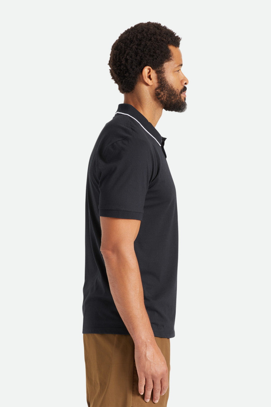 Brixton Proper S/S Polo Gebreide Kleding Heren Zwart | 028536CFZ