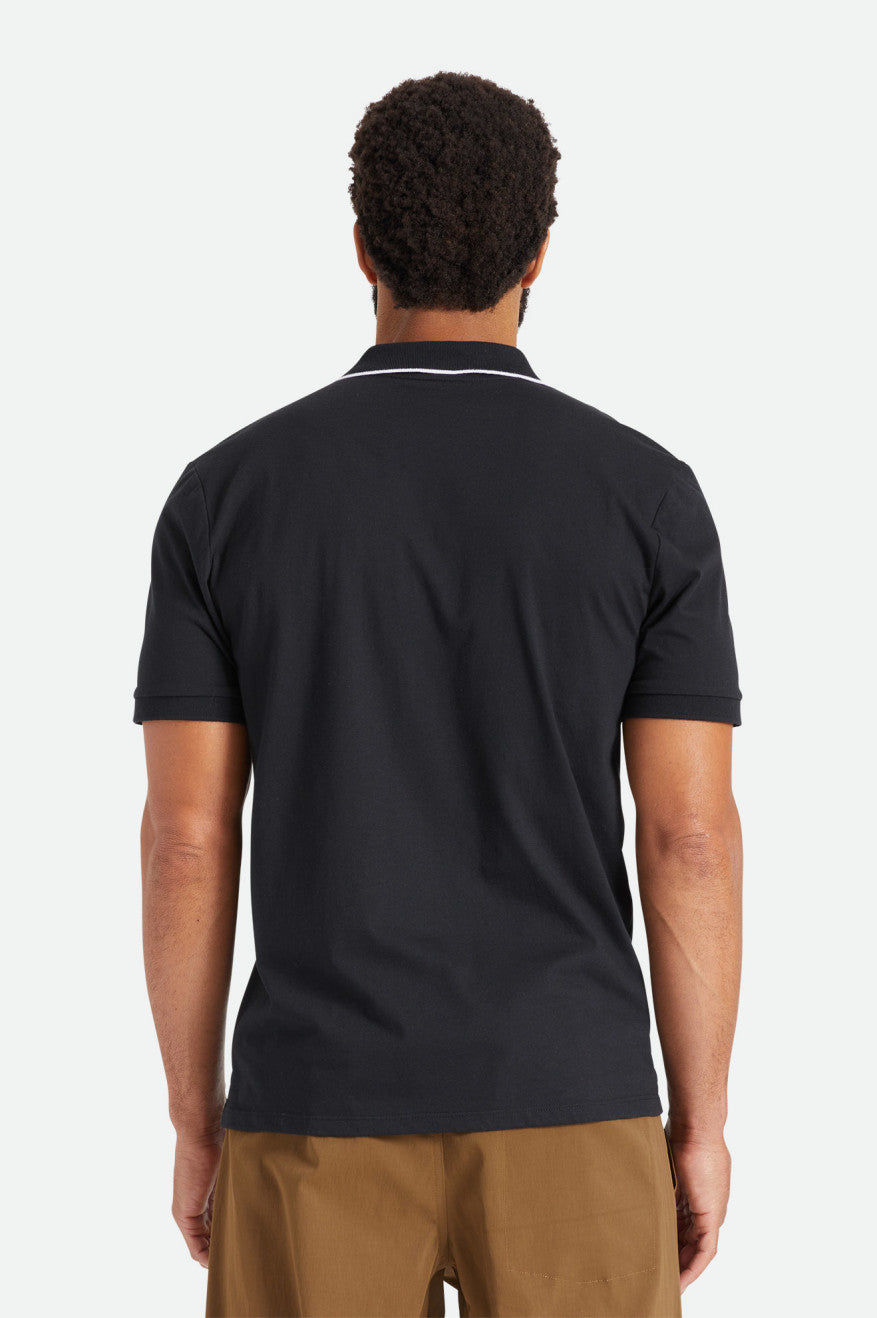 Brixton Proper S/S Polo Gebreide Kleding Heren Zwart | 028536CFZ