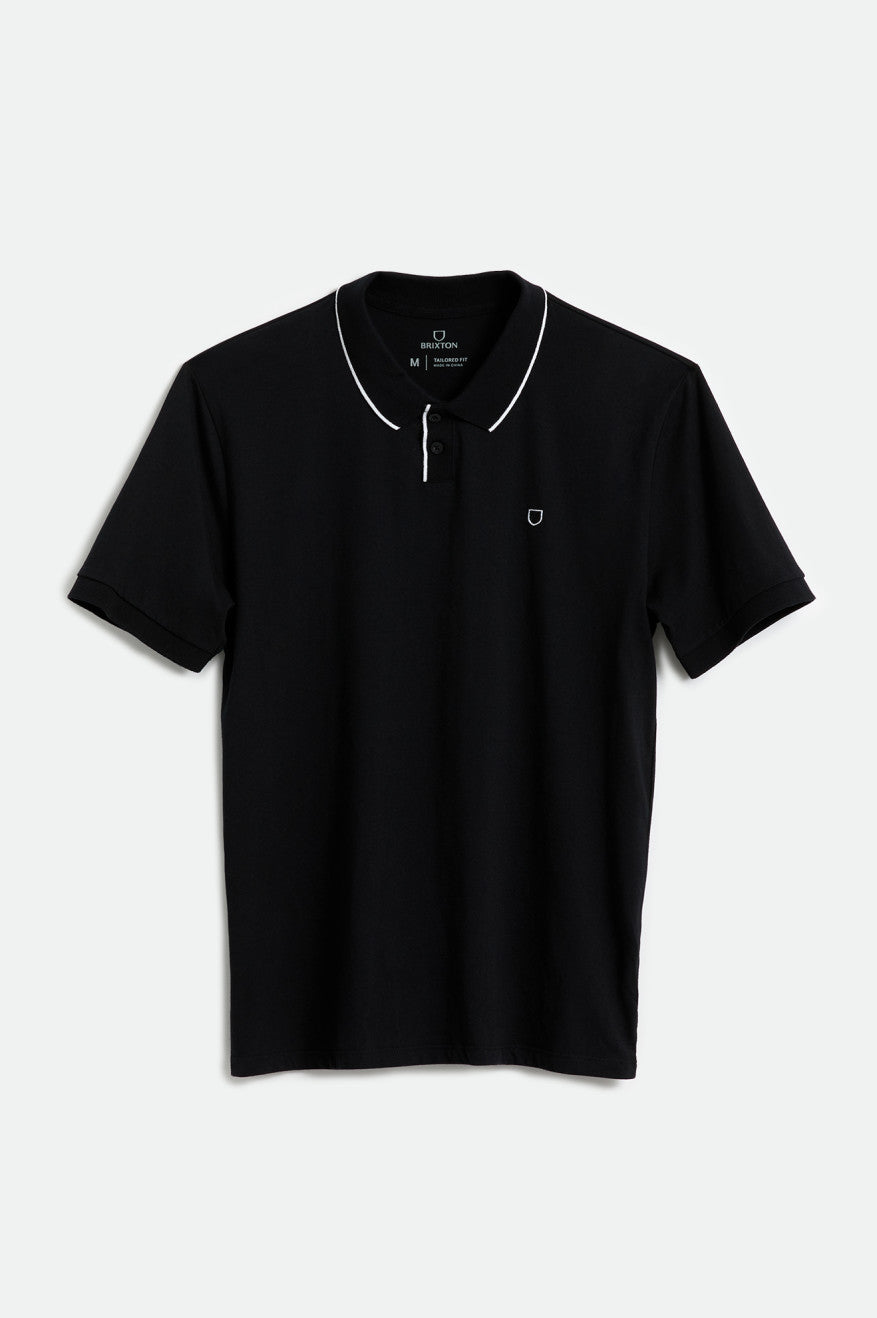 Brixton Proper S/S Polo Gebreide Kleding Heren Zwart Wit | 046519EOA