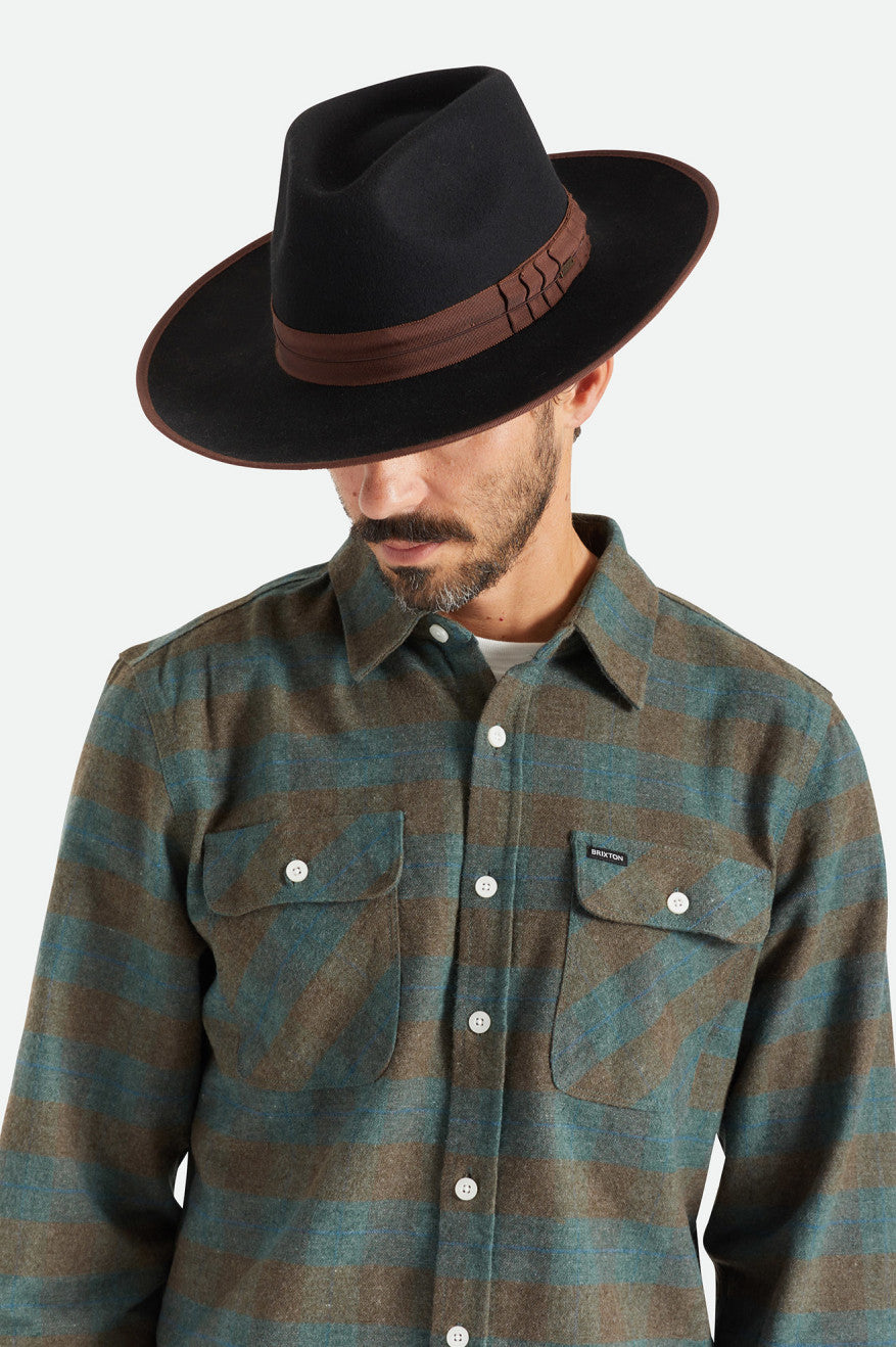 Brixton Reno Fedoras Heren Zwart Bruin | 809426GNK