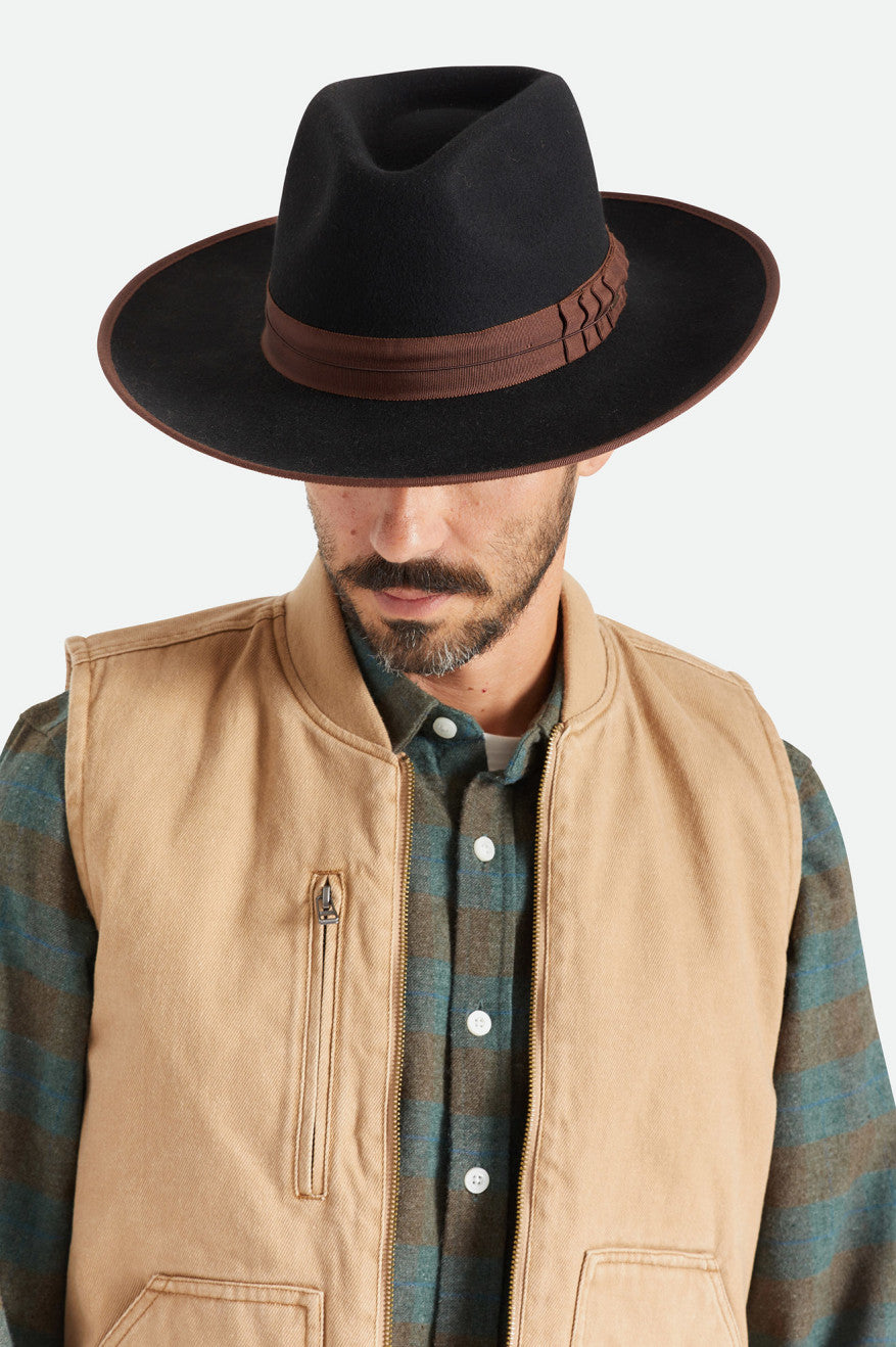 Brixton Reno Fedoras Heren Zwart Bruin | 809426GNK