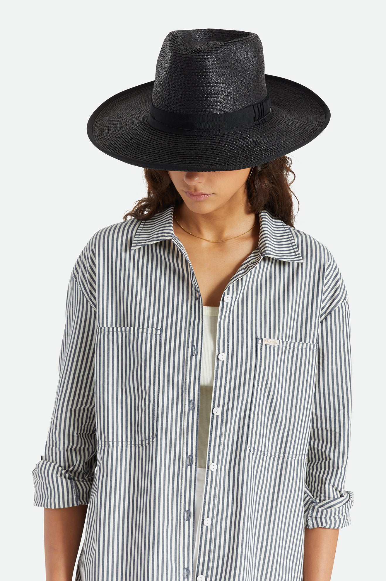 Brixton Reno Straw Hat Hoeden Dames Zwart | 240319VPG