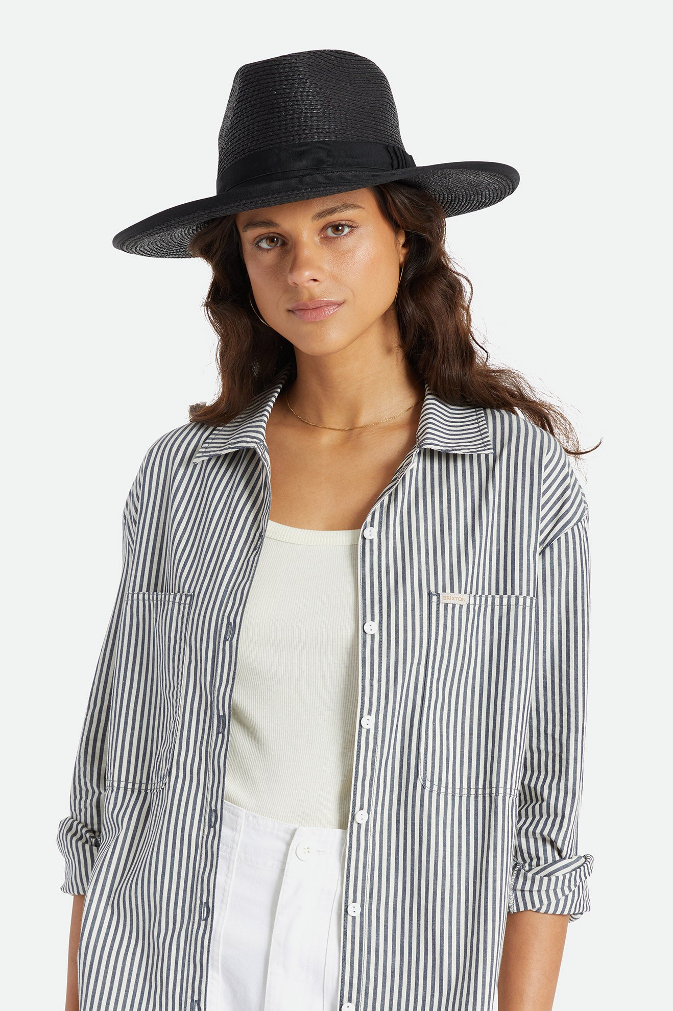 Brixton Reno Straw Hat Hoeden Dames Zwart | 240319VPG