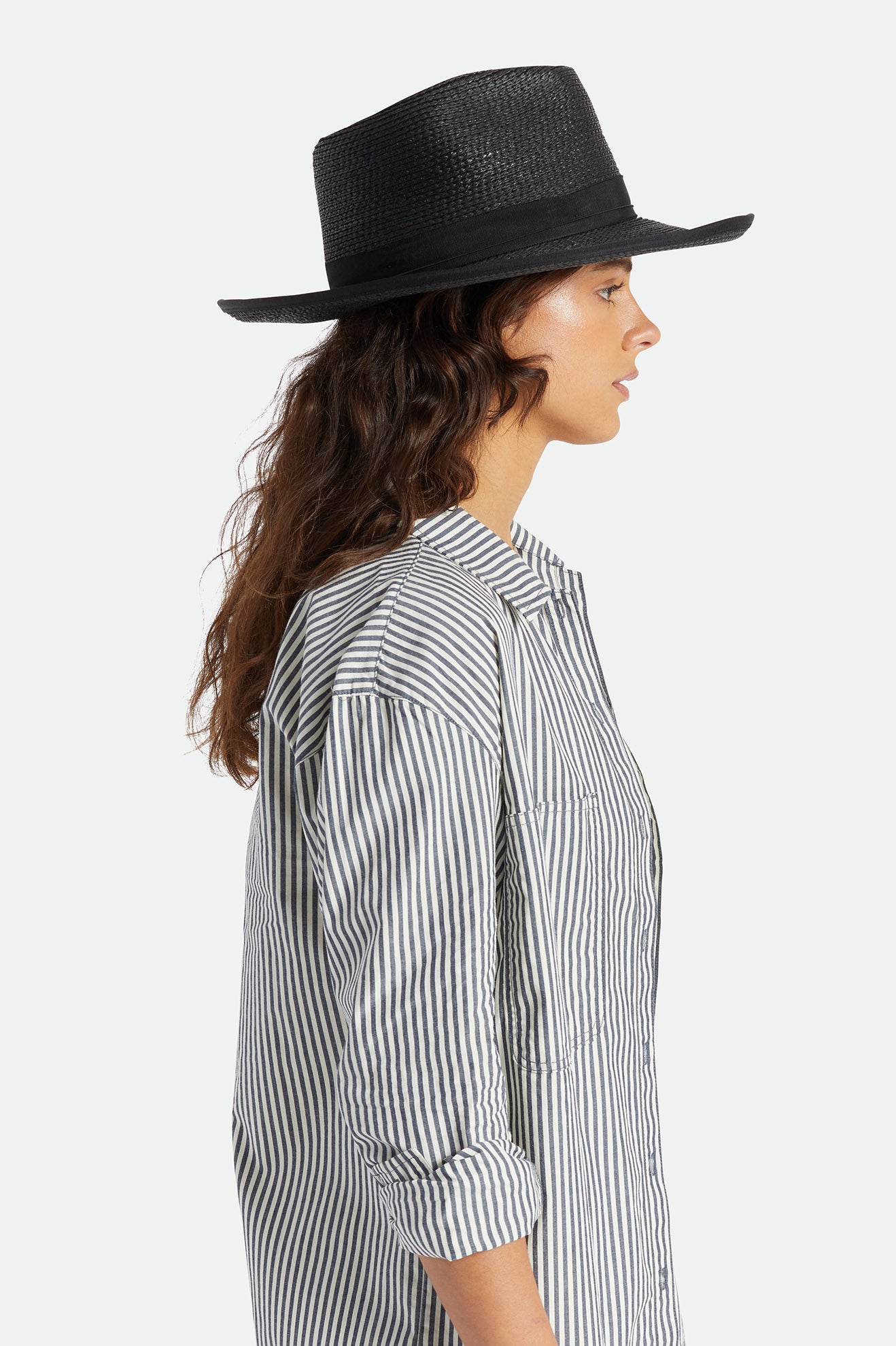 Brixton Reno Straw Hat Hoeden Dames Zwart | 240319VPG