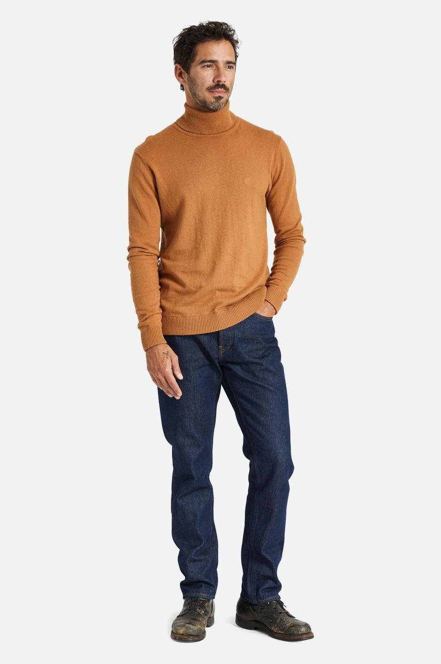 Brixton Reserve Cashmere L/S Turtleneck Gebreide Kleding Heren Bruin | 130869PWA