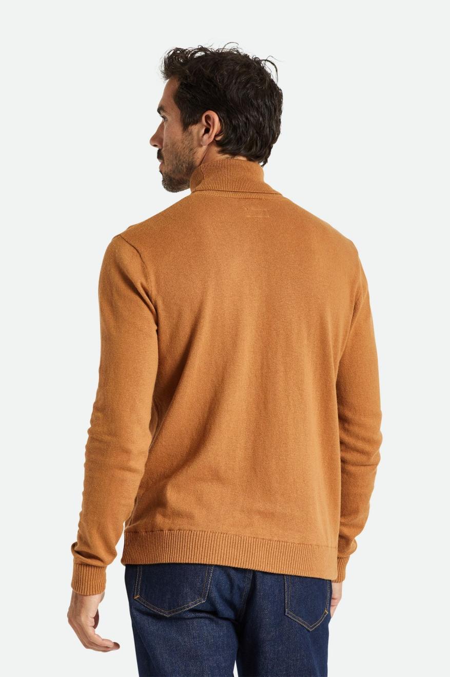 Brixton Reserve Cashmere L/S Turtleneck Gebreide Kleding Heren Bruin | 130869PWA