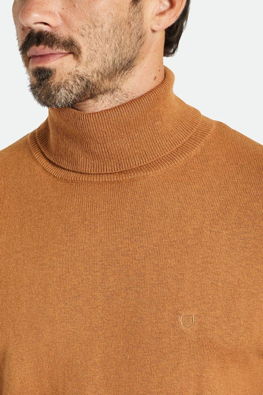 Brixton Reserve Cashmere L/S Turtleneck Gebreide Kleding Heren Bruin | 130869PWA