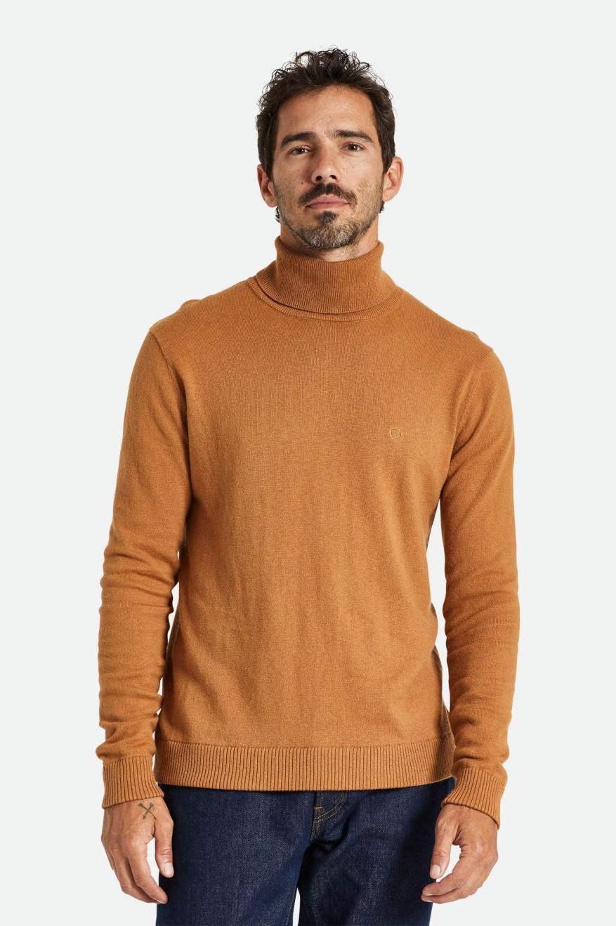 Brixton Reserve Cashmere L/S Turtleneck Gebreide Kleding Heren Bruin | 130869PWA