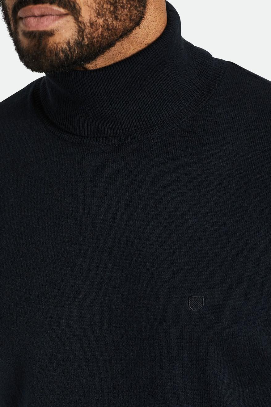 Brixton Reserve Cashmere L/S Turtleneck Gebreide Kleding Heren Zwart | 352976HRG