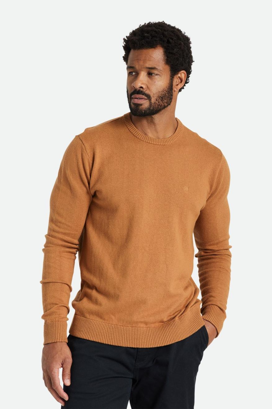 Brixton Reserve Cashmere Trui Gebreide Kleding Heren Bruin | 935041UBE