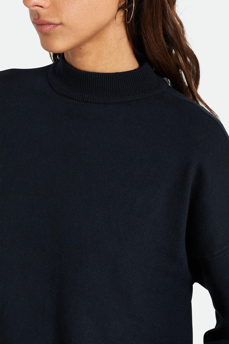 Brixton Reserve Oversized Cashmere Trui Topjes Dames Zwart | 146875LBE