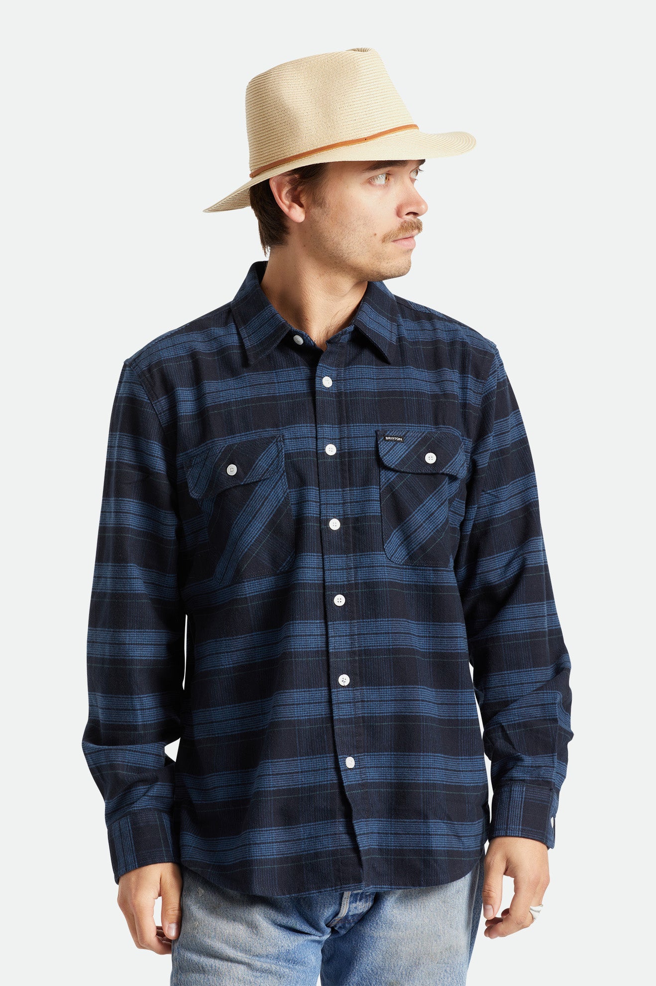 Brixton Wesley Straw Packable Fedoras Heren Bruin | 493016QNY